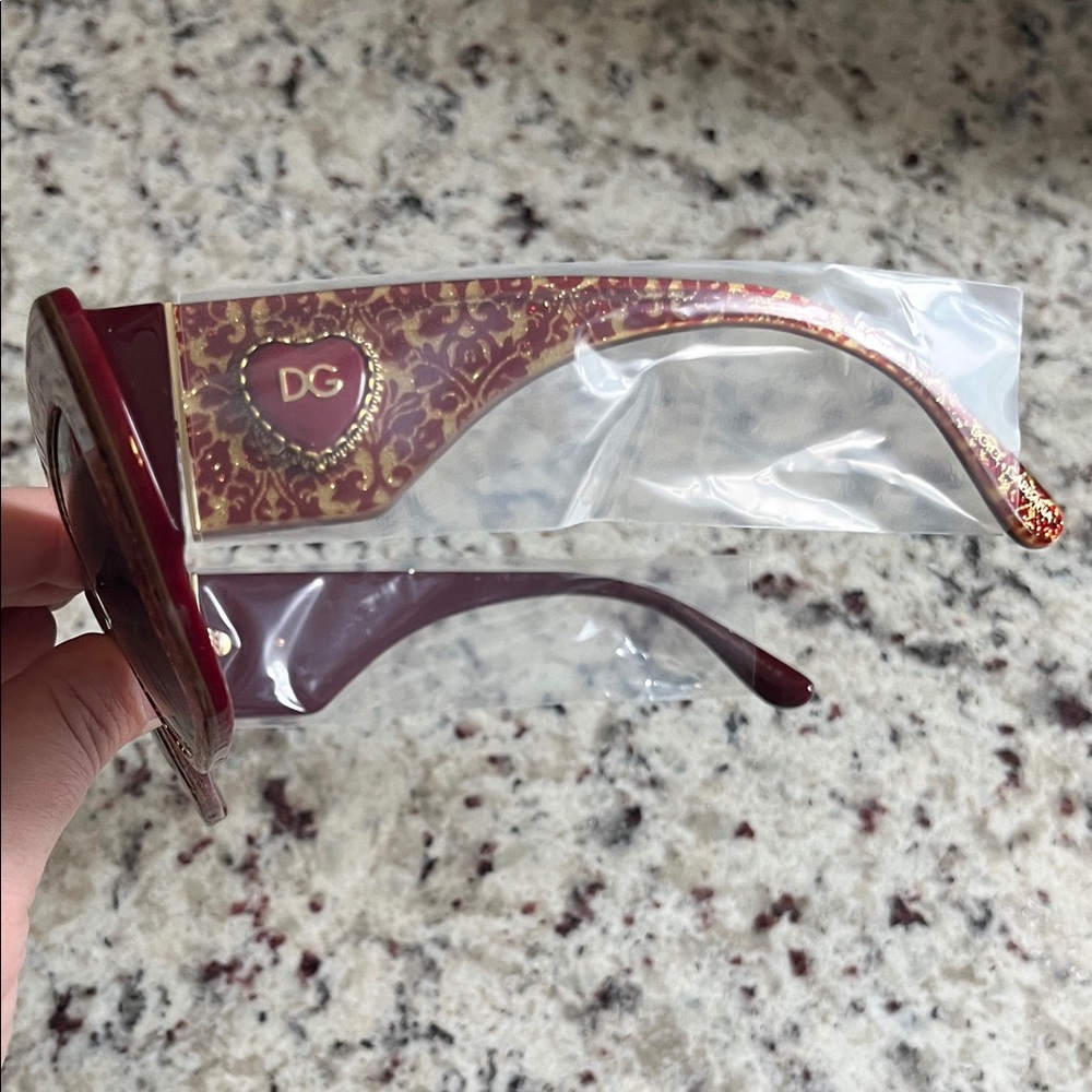 Dolce & Gabbana Red and Gold Sunglasses - Picture 2 of 4